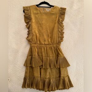 TCEC- Gold Ruffle Dress